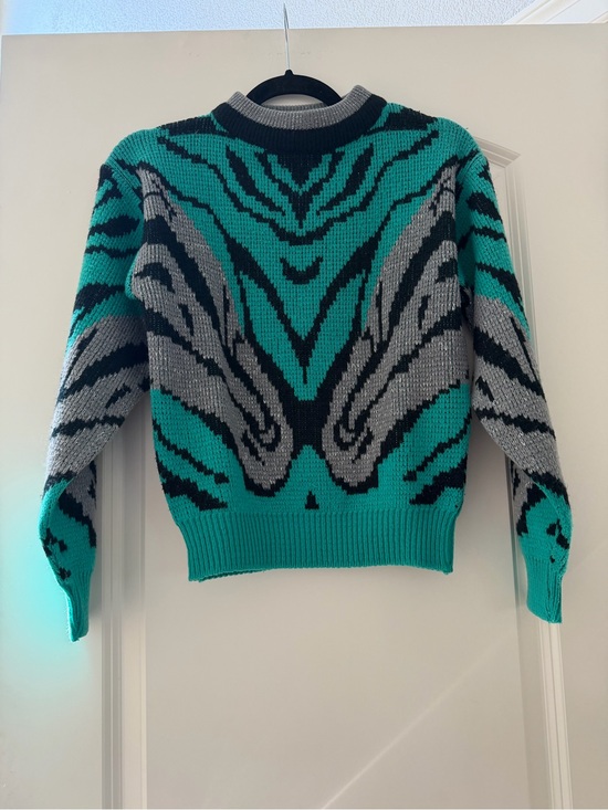 Deb Sweaters - VTG 80’s Metallic Animal Print Mock Neck Sweater. Cyndi Lauper. SZ S. Madonna